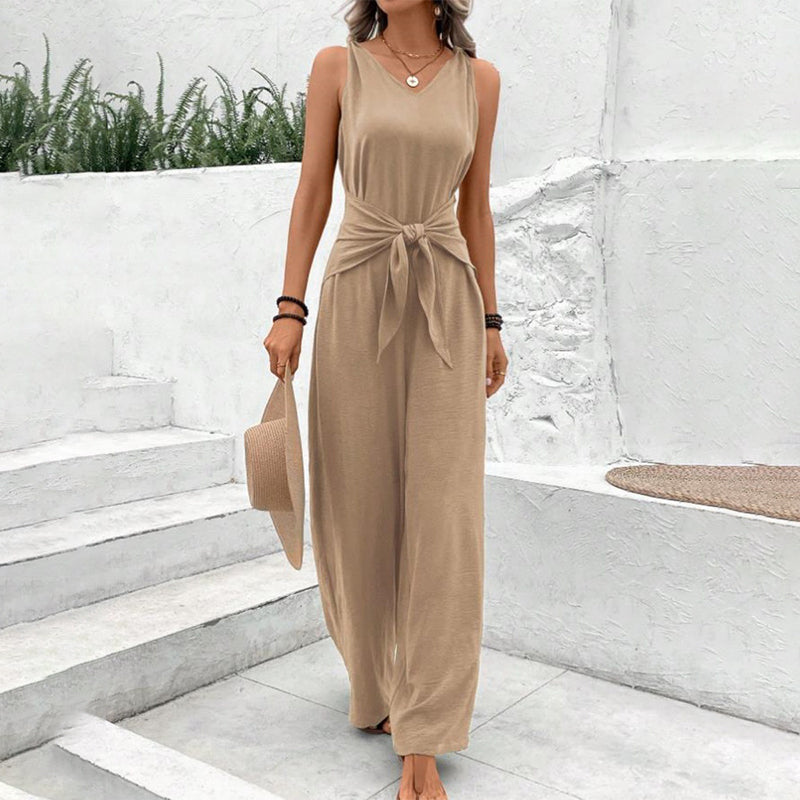 Jumpsuit Damen mit tailliertem Schnitt und weitem Bein | A&B - 5 - Annoboutique