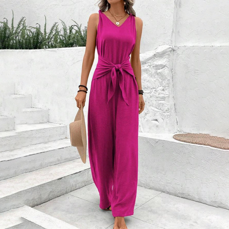 Jumpsuit Damen mit tailliertem Schnitt und weitem Bein | A&B - 6 - Annoboutique