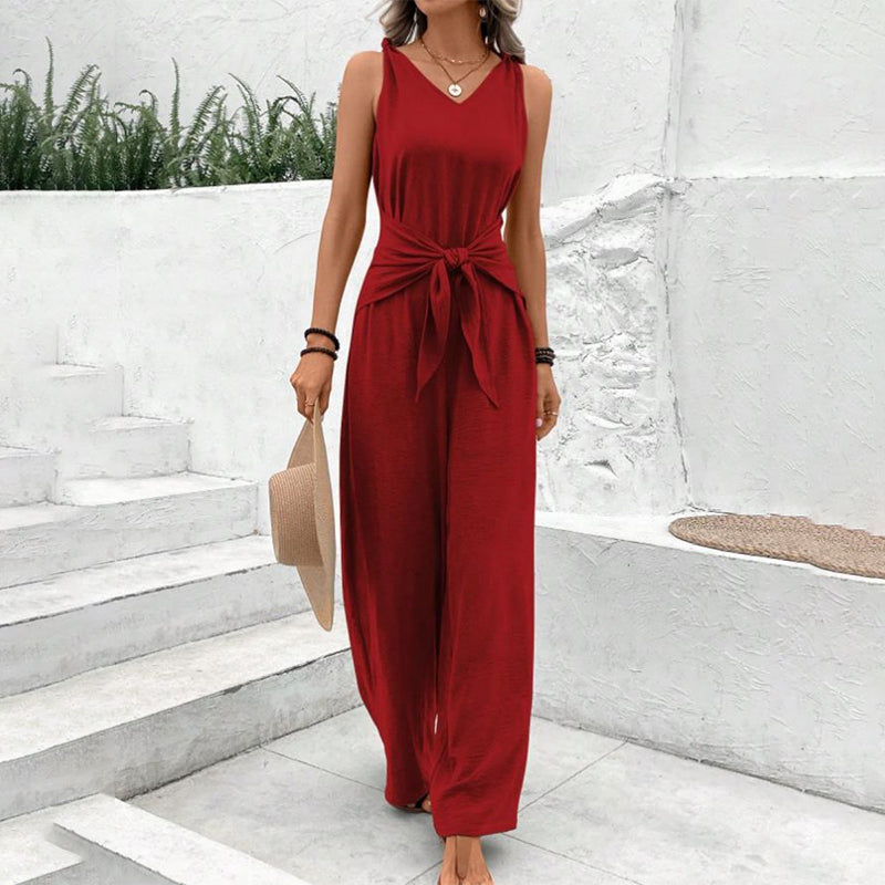 Jumpsuit Damen mit tailliertem Schnitt und weitem Bein | A&B - 7 - Annoboutique