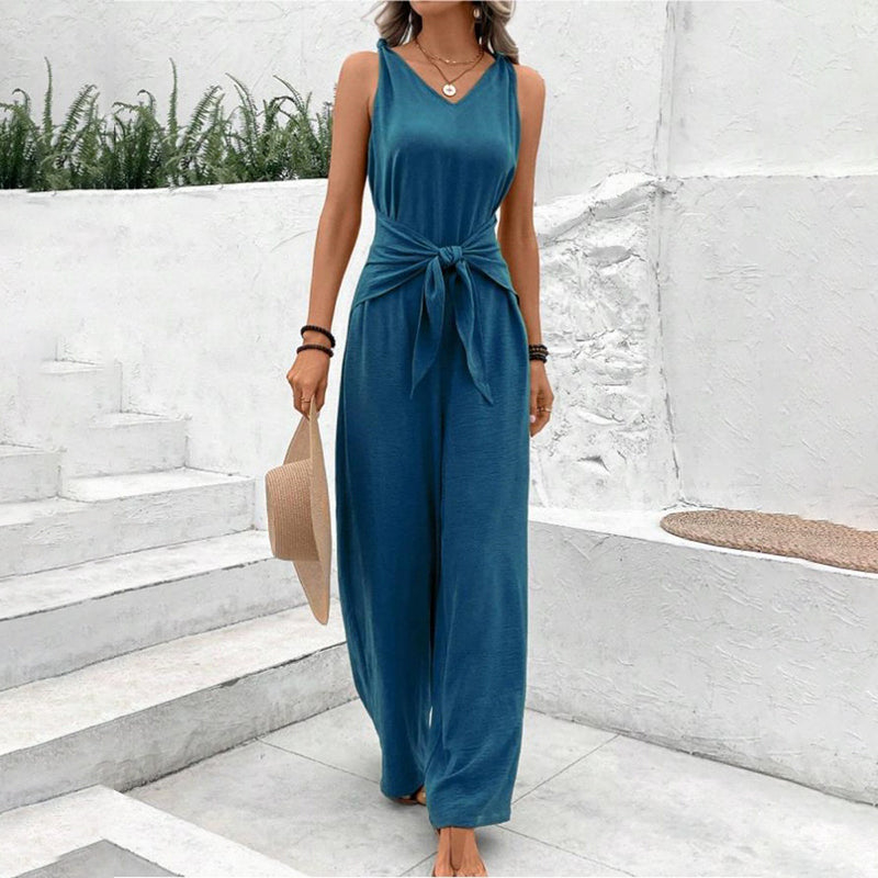 Jumpsuit Damen mit tailliertem Schnitt und weitem Bein | A&B - 8 - Annoboutique