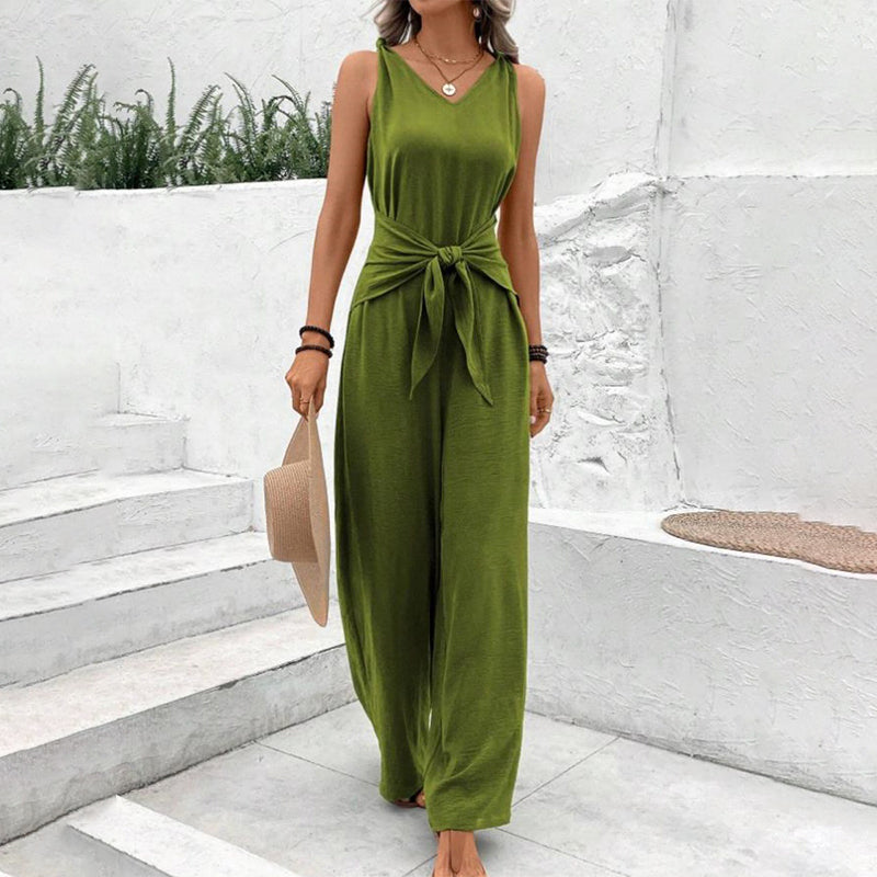 Jumpsuit Damen mit tailliertem Schnitt und weitem Bein | A&B - 9 - Annoboutique