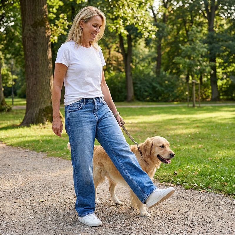 Weite Damenjeans mit lässiger Silhouette und hohem Bund | A&B - 6 - Annoboutique
