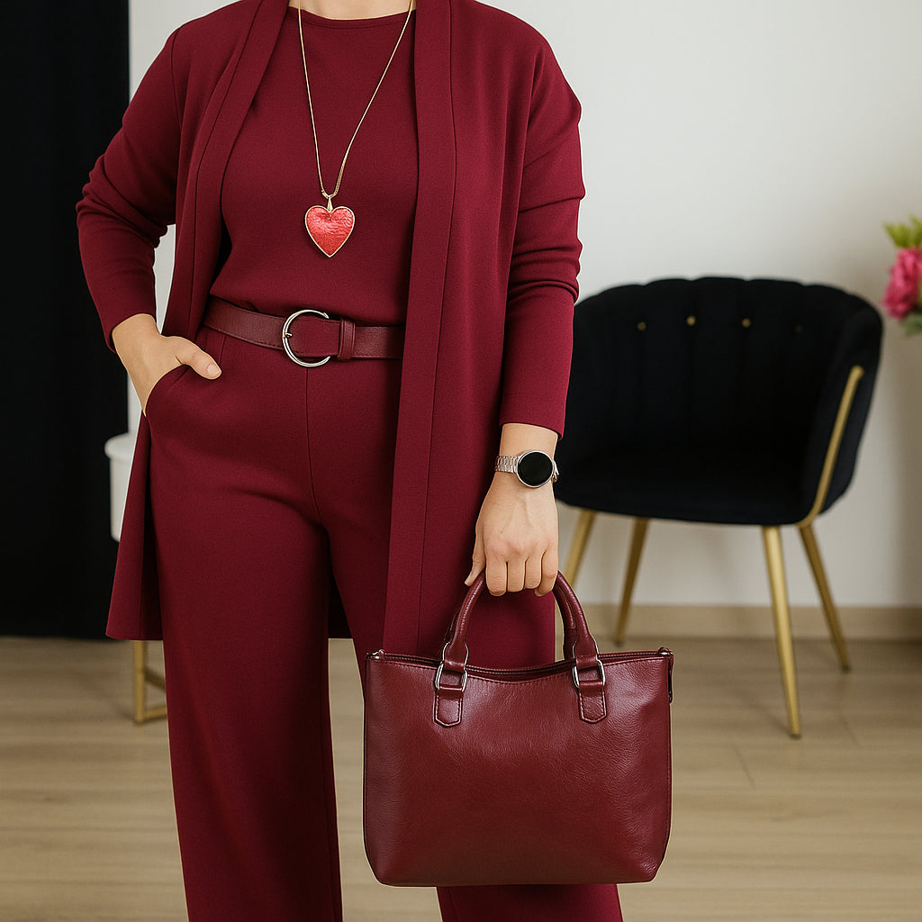 Outfit Damen mit lässiger Passform und langem Cardigan | A&B - 2 - Annoboutique