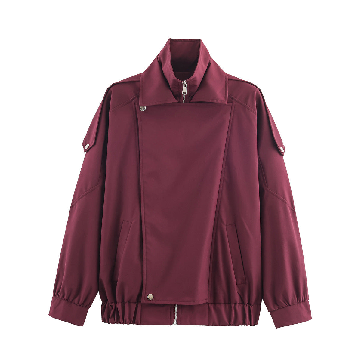 Damen Jacke mit asymmetrischem Reißverschluss und Taillenzug | A&B - 3 - Annoboutique