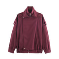 Damen Jacke mit asymmetrischem Reißverschluss und Taillenzug | A&B - 4 - Annoboutique