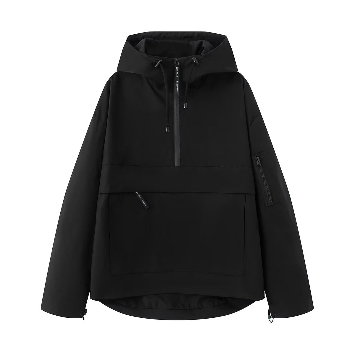 Jacket Damen im Oversize-Design mit Kängurutasche und Kapuze | A&B - 1 - Annoboutique