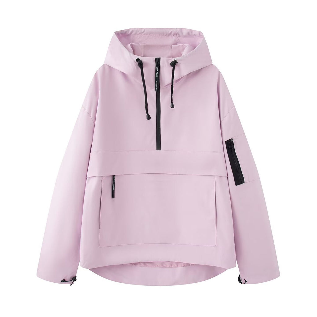 Jacket Damen im Oversize-Design mit Kängurutasche und Kapuze | A&B - 2 - Annoboutique