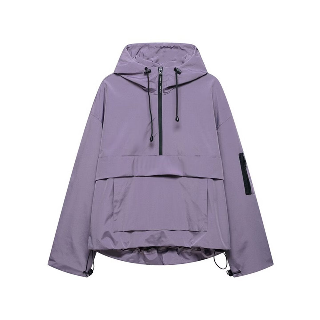 Jacket Damen im Oversize-Design mit Kängurutasche und Kapuze | A&B - 3 - Annoboutique