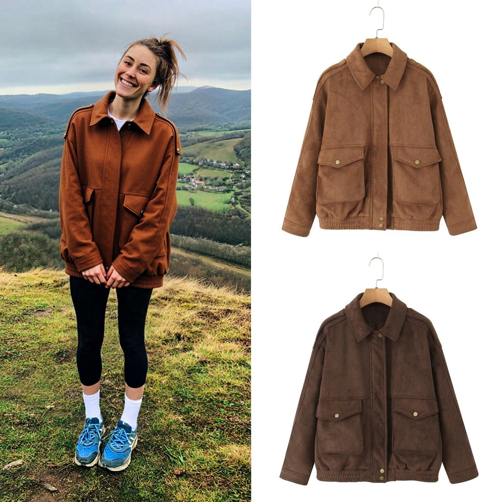Oversize Jacke Damen mit praktischen Pattentaschen und lässigem Schnitt | A&B - 1 - Annoboutique