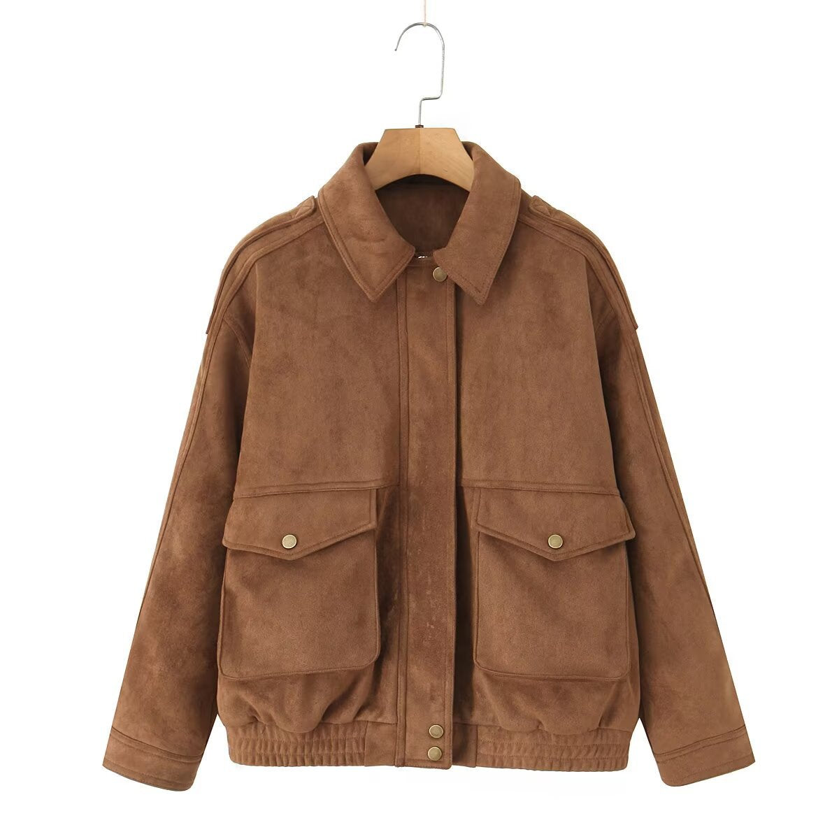 Oversize Jacke Damen mit praktischen Pattentaschen und lässigem Schnitt | A&B - 3 - Annoboutique