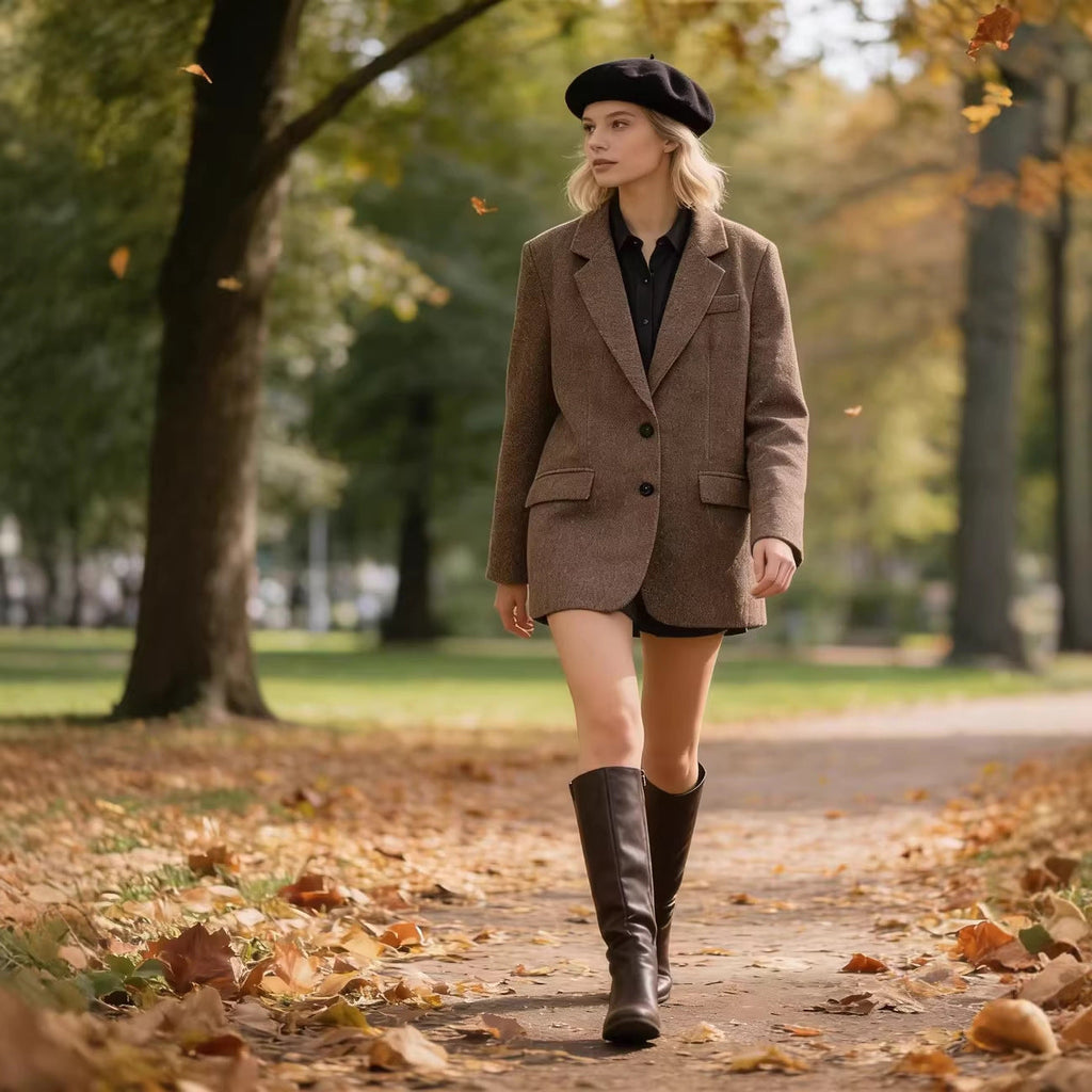 Blazer Damen mit klassischem Revers und praktischen Taschen | A&B - 1 - Annoboutique