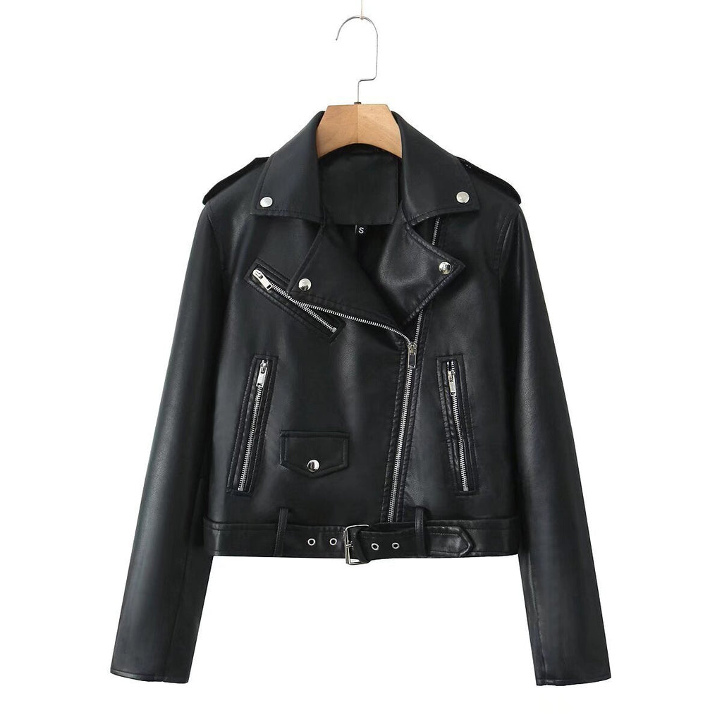 Bikerjacke Damen mit asymmetrischem Reißverschluss und taillierter Passform | A&B - 5 - Annoboutique