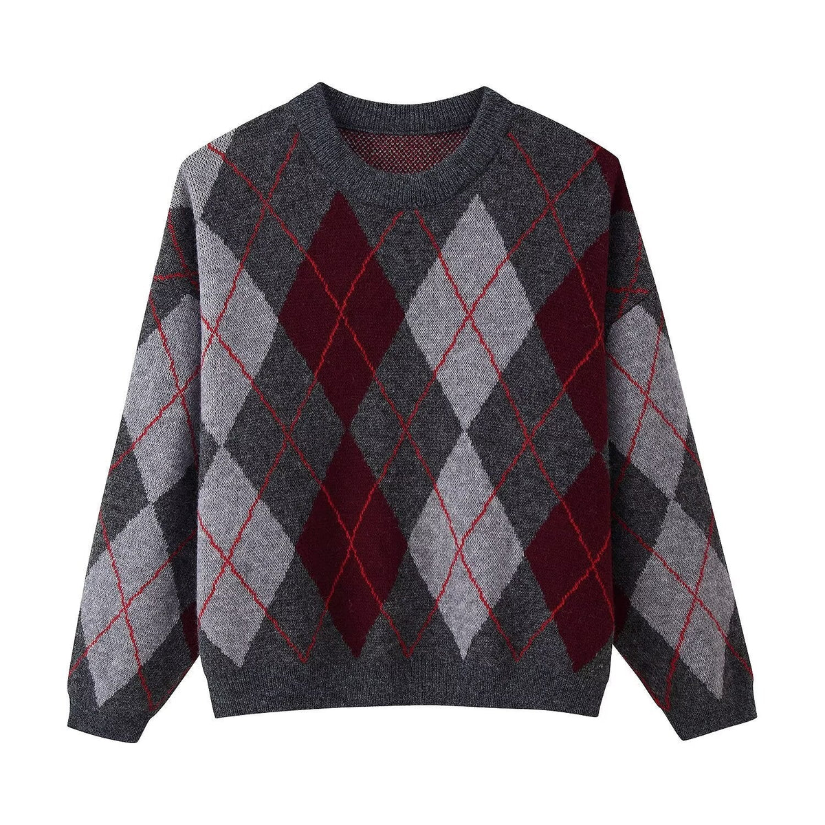Pullover Damen mit lässigem Schnitt und markantem Muster | A&B - 1 - Annoboutique