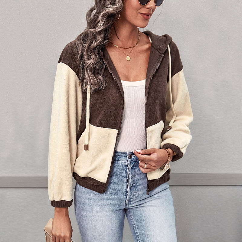 Fleecejacke Damen mit Kapuze und Reißverschluss | A&B - 2 - Annoboutique