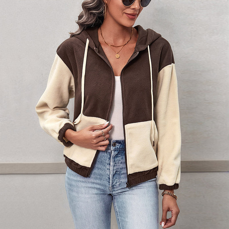 Fleecejacke Damen mit Kapuze und Reißverschluss | A&B - 3 - Annoboutique