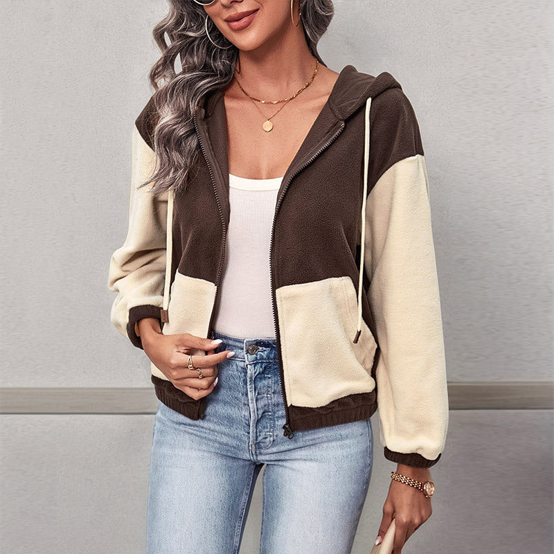 Fleecejacke Damen mit Kapuze und Reißverschluss | A&B - 6 - Annoboutique