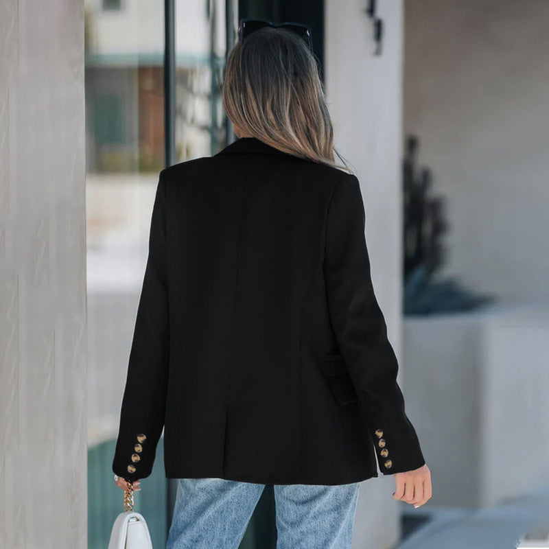 Blazer Damen mit taillierter Passform und doppelreihigem Knopfverschluss | A&B - 4 - Annoboutique