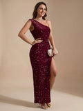 Abendkleid Damen mit asymmetrischem Schnitt und seitlichem Schlitz | A&B - 1 - Annoboutique