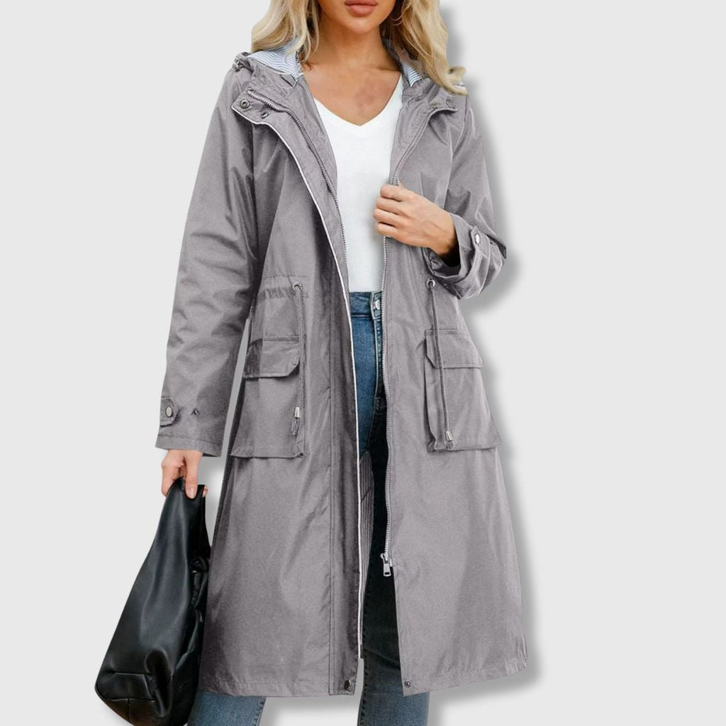 Damen Jacke mit Kapuze und praktischen Taschen | A&B - 4 - Annoboutique