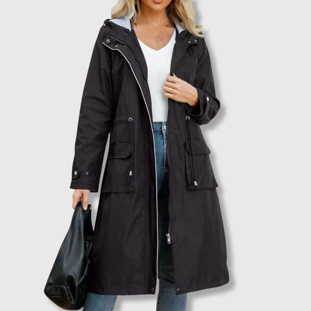 Damen Jacke mit Kapuze und praktischen Taschen | A&B - 6 - Annoboutique
