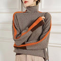 Pullover Damen mit Rollkragen und modernem Zickzack-Muster | A&B - 1 - Annoboutique