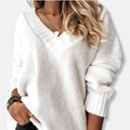 Pullover Damen mit V-Ausschnitt und lässiger Passform | A&B - 1 - Annoboutique