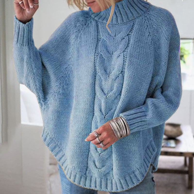 Pullover Damen mit Stehkragen und Zopfdesign | A&B - 9 - Annoboutique