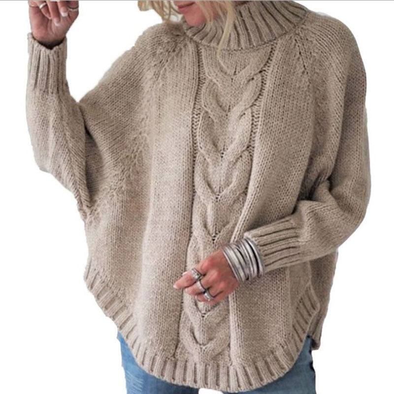 Pullover Damen mit Stehkragen und Zopfdesign | A&B - 11 - Annoboutique