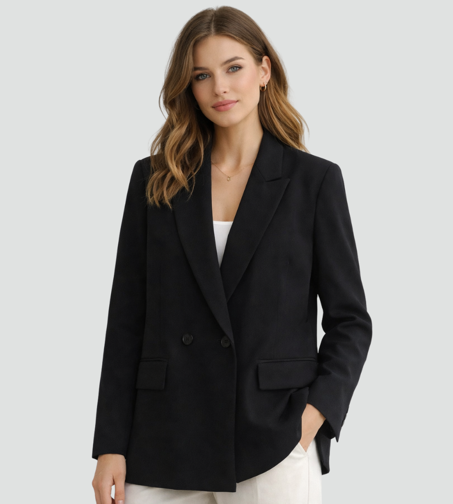 Blazer Damen mit tailliertem Schnitt und doppelter Knopf-Front | A&B - 6 - Annoboutique