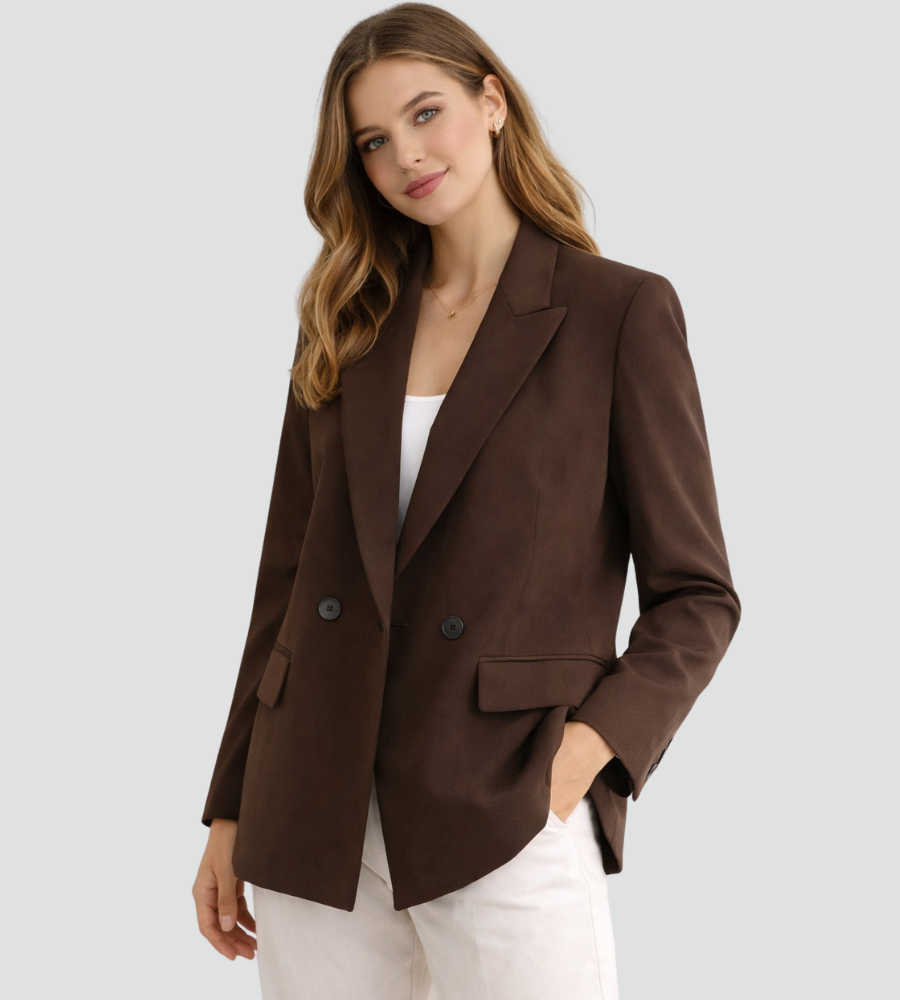 Blazer Damen mit tailliertem Schnitt und doppelter Knopf-Front | A&B - 7 - Annoboutique