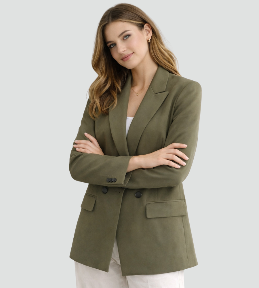 Blazer Damen mit tailliertem Schnitt und doppelter Knopf-Front | A&B - 8 - Annoboutique