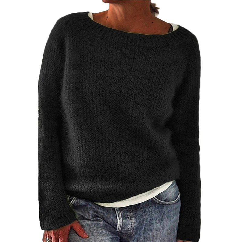 Pullover Damen - Lässige Passform mit weitem Ausschnitt | A&B - 2 - Annoboutique