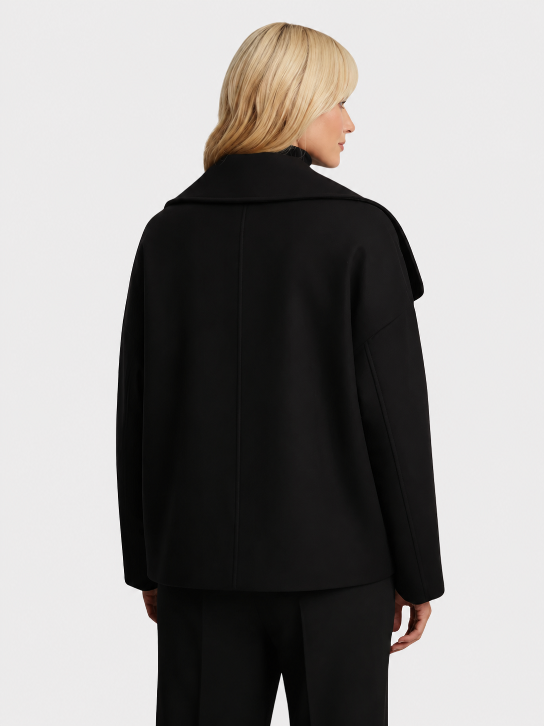 Damenjacke mit breitem Kragen und doppeltem Knopfverschluss | A&B - 8 - Annoboutique