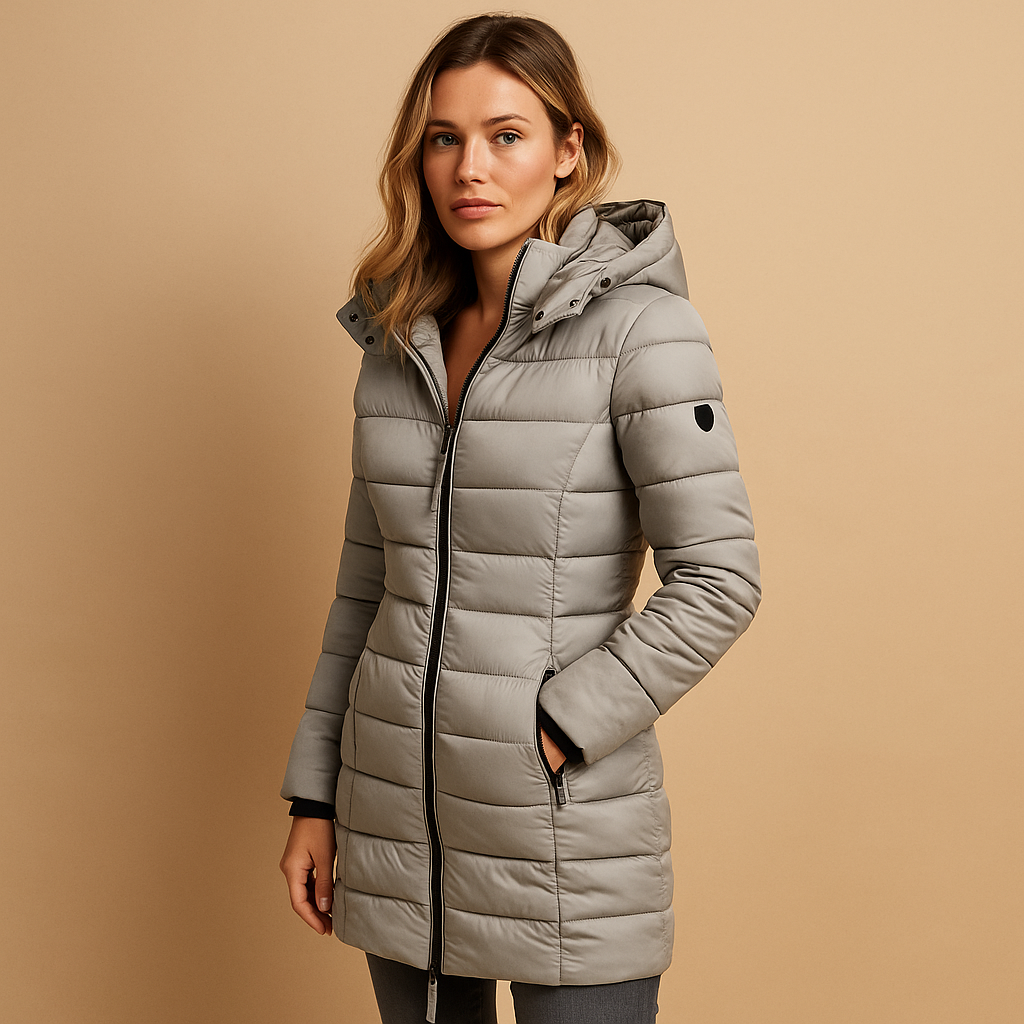 Damen Winterjacke mit Kapuze und figurbetontem Schnitt | A&B - 2 - Annoboutique