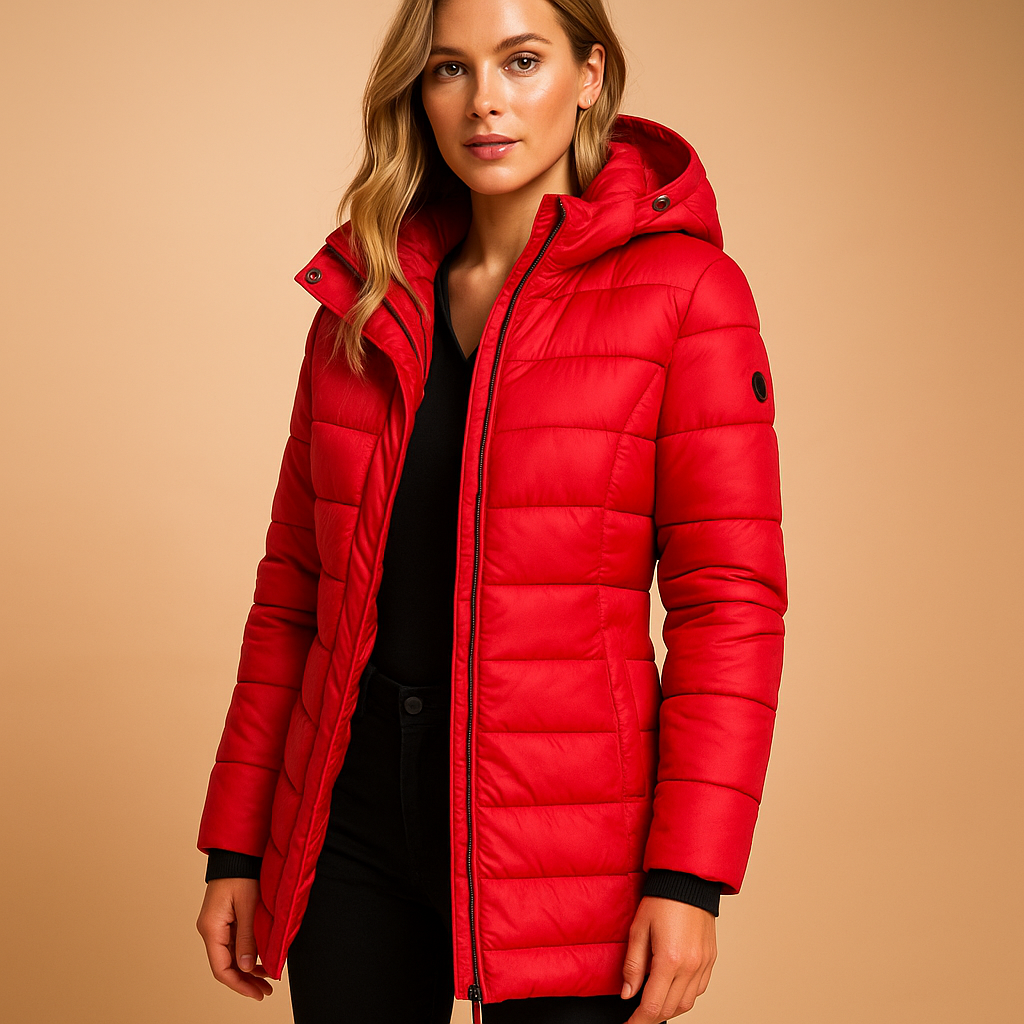 Damen Winterjacke mit Kapuze und figurbetontem Schnitt | A&B - 5 - Annoboutique