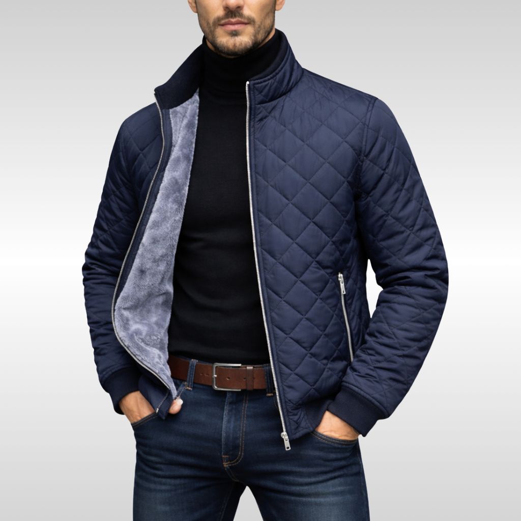 Moderne Herren Steppjacke mit praktischen Reißverschlusstaschen | A&B - 1 - Annoboutique