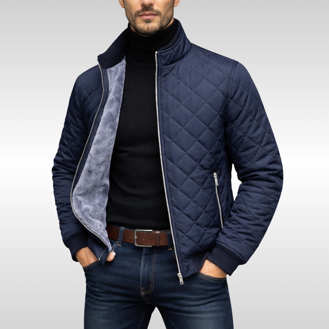 Moderne Herren Steppjacke mit praktischen Reißverschlusstaschen | A&B - 1 - Annoboutique