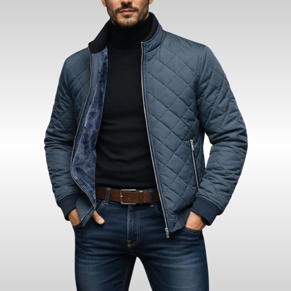 Moderne Herren Steppjacke mit praktischen Reißverschlusstaschen | A&B - 2 - Annoboutique