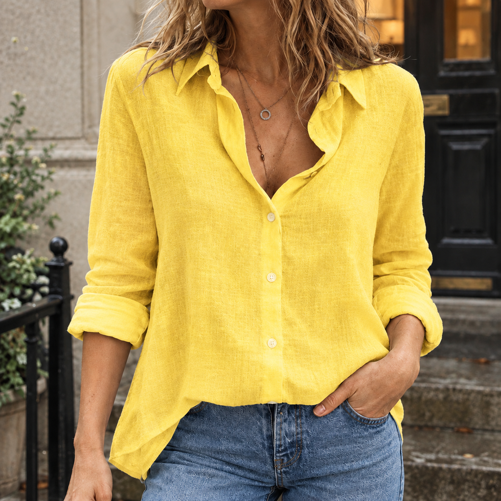 Bluse Damen mit lässigem Schnitt und klassischem Kragen | A&B - 6 - Annoboutique