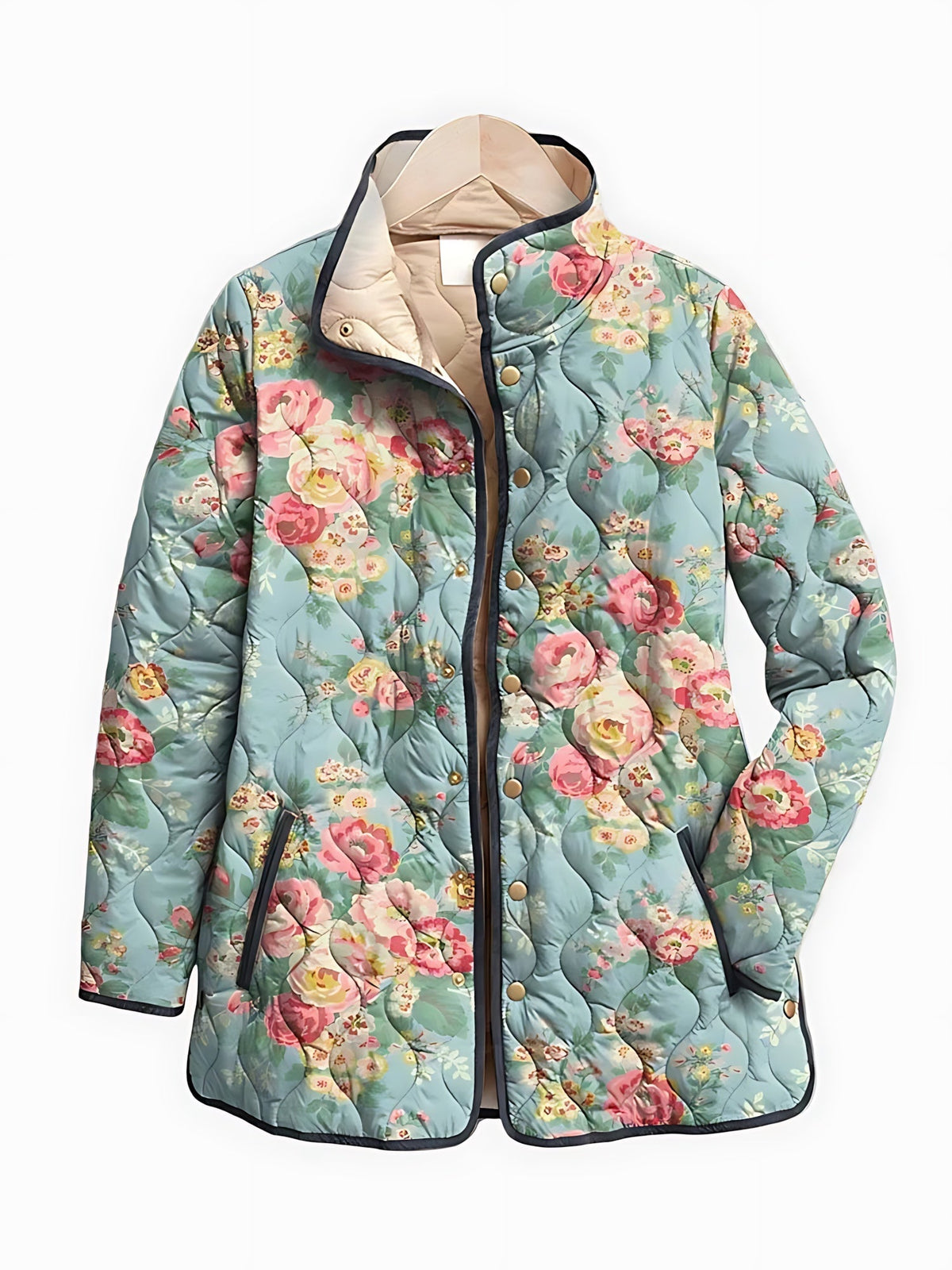 Damenjacke mit floralem Muster und praktischem Reißverschluss | A&B - 1 - Annoboutique