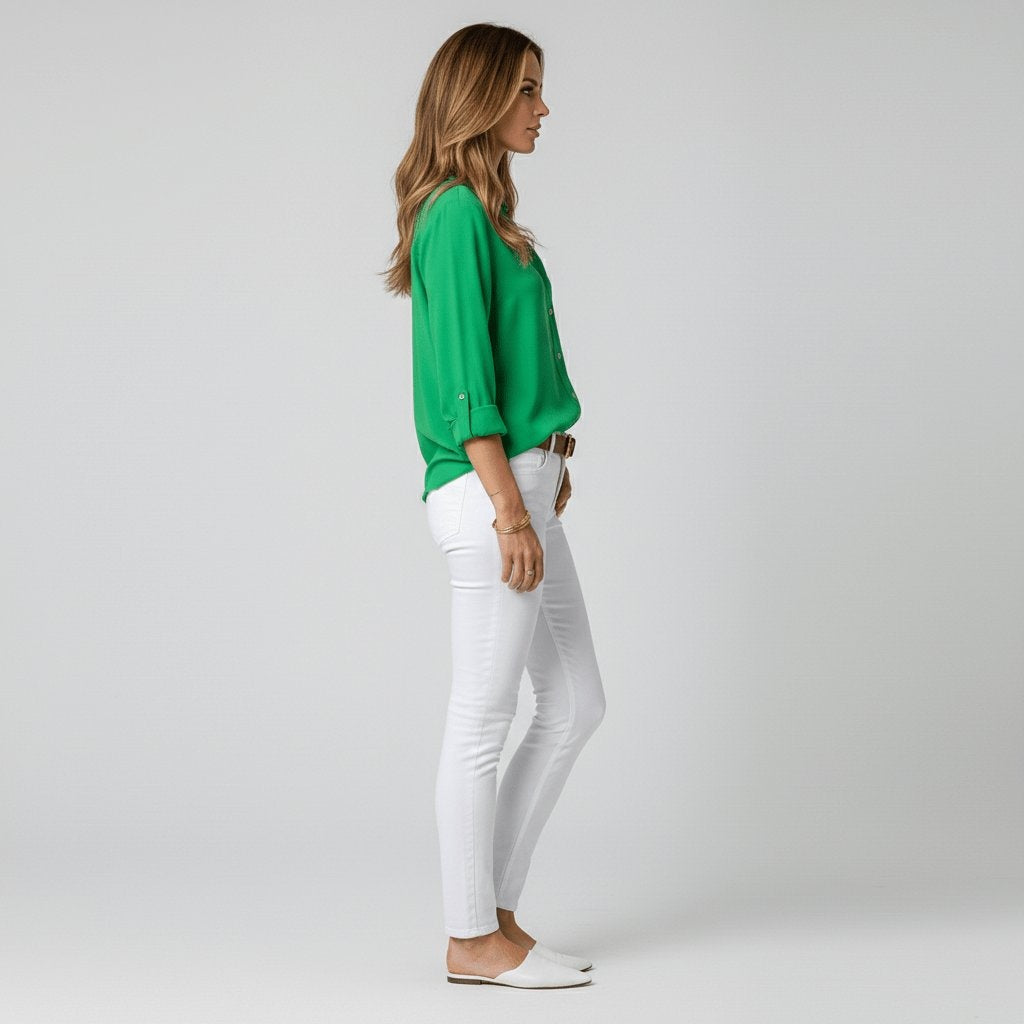 Bluse Damen mit lässigem Schnitt und klassischem Kragen | A&B - 9 - Annoboutique