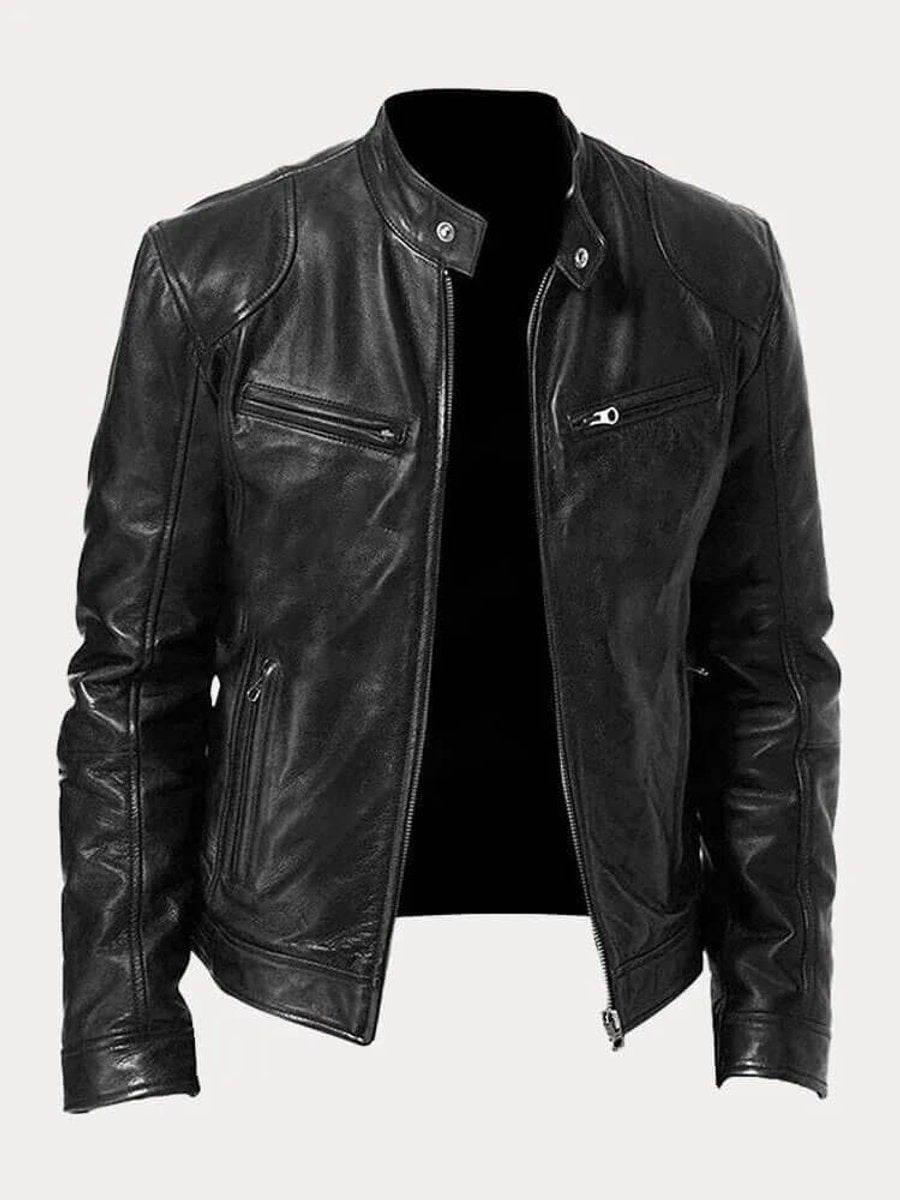 Herren Lederjacke im klassischen Schnitt mit Reißverschluss | A&B - 1 - Annoboutique