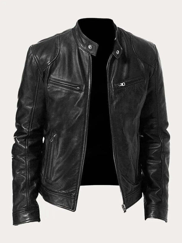 Herren Lederjacke im klassischen Schnitt mit Reißverschluss | A&B - 1 - Annoboutique