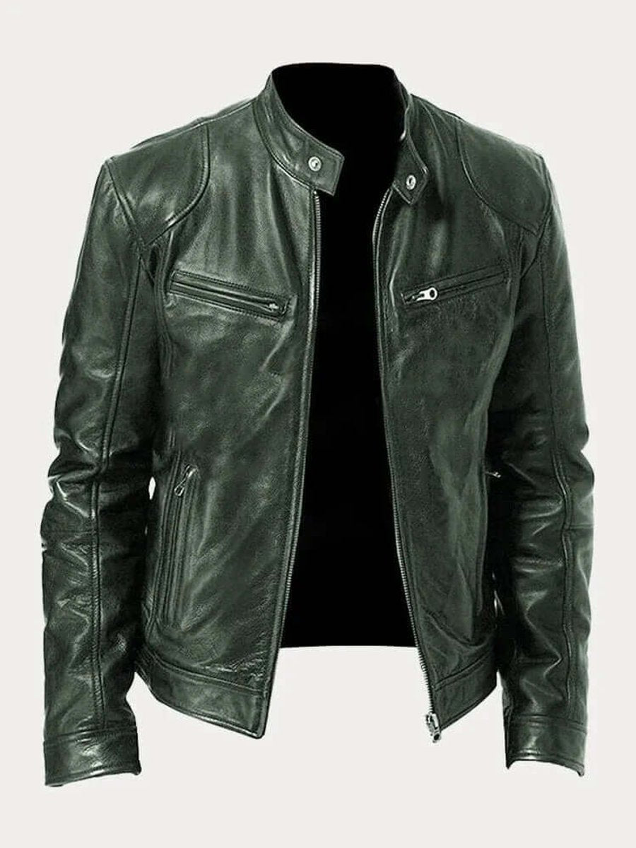 Herren Lederjacke im klassischen Schnitt mit Reißverschluss | A&B - 3 - Annoboutique