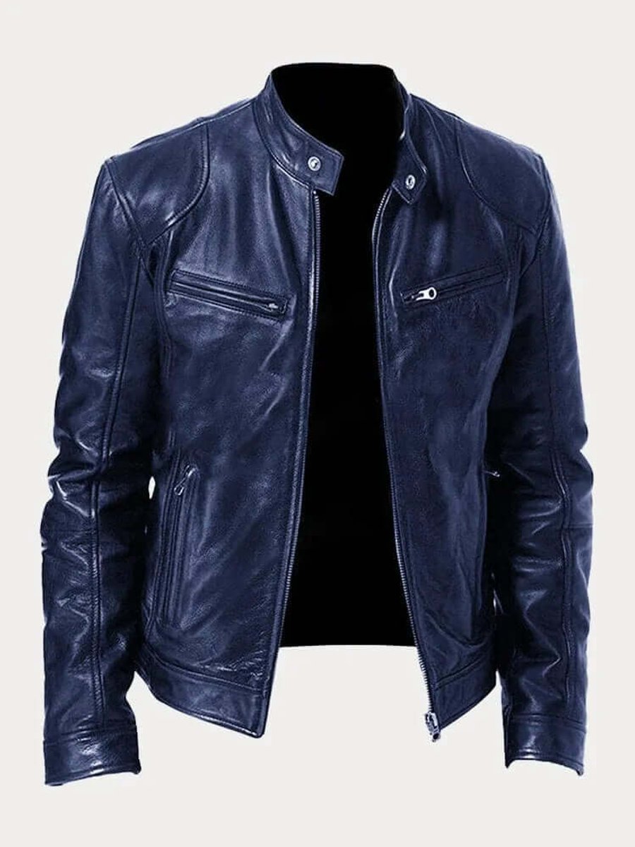 Herren Lederjacke im klassischen Schnitt mit Reißverschluss | A&B - 4 - Annoboutique