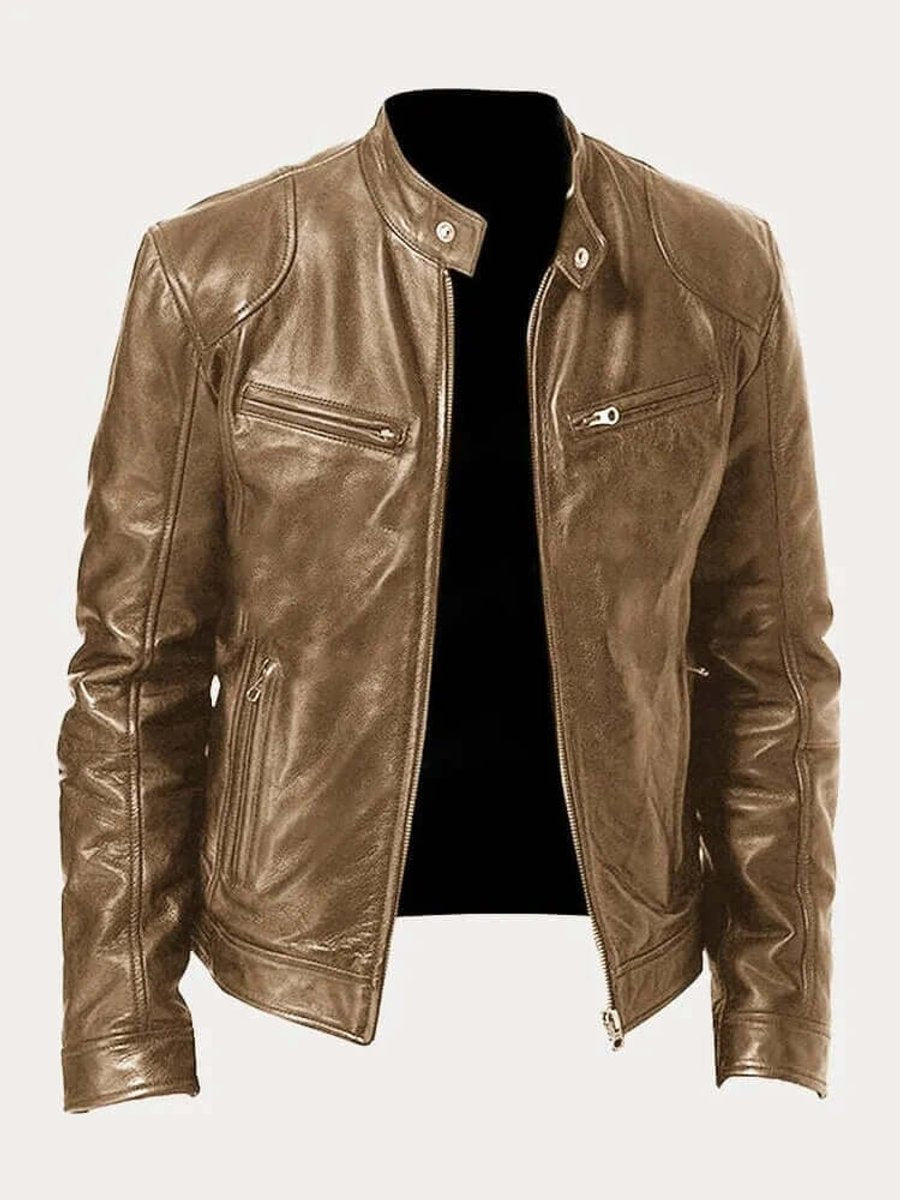 Herren Lederjacke im klassischen Schnitt mit Reißverschluss | A&B - 5 - Annoboutique