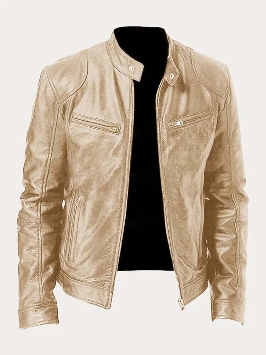 Herren Lederjacke im klassischen Schnitt mit Reißverschluss | A&B - 6 - Annoboutique