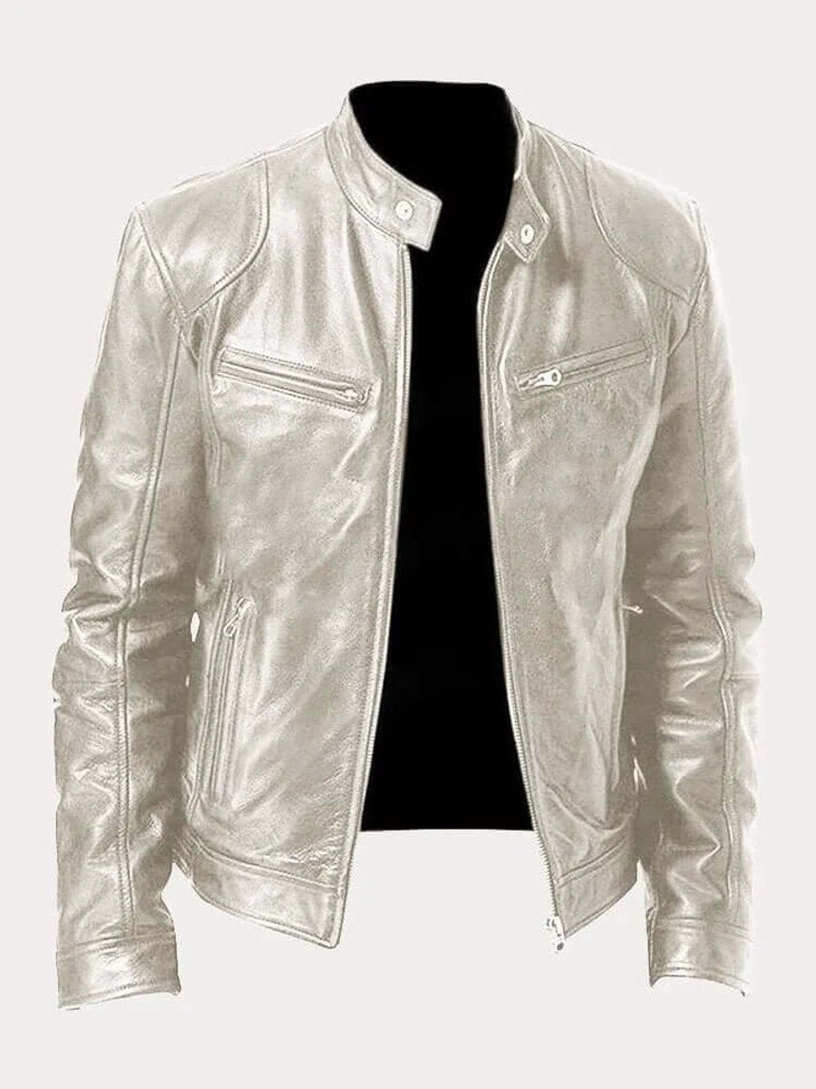 Herren Lederjacke im klassischen Schnitt mit Reißverschluss | A&B - 7 - Annoboutique