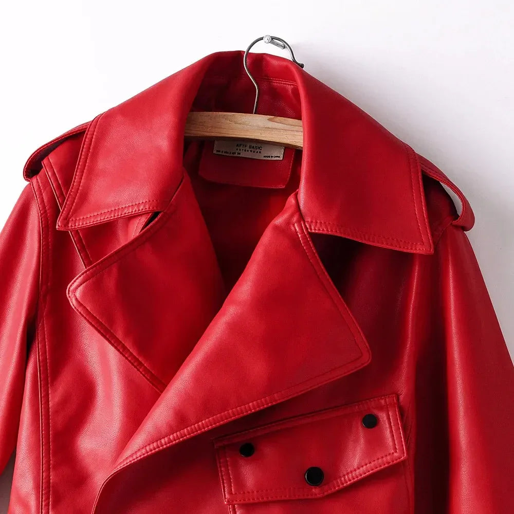 Damen Jacke im lässigen Stil mit Gürtel und Taschen | A&B - 5 - Annoboutique