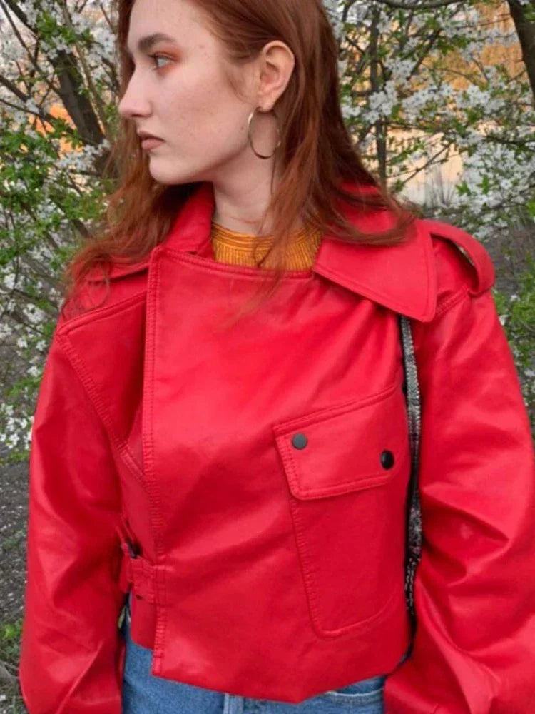 Damen Jacke im lässigen Stil mit Gürtel und Taschen | A&B - 6 - Annoboutique